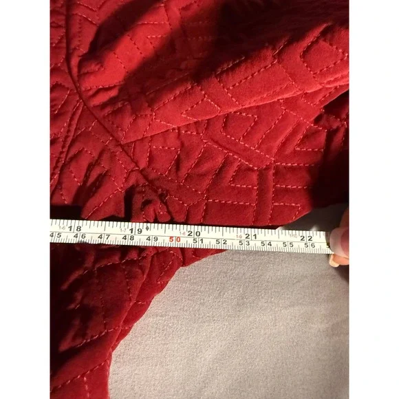 Gallery New York Dark Red Quilted Zipper Jacket Women's Medium Geometric Pattern - Picture 7 of 8